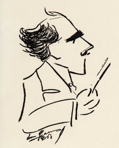 Arturo Toscanini (1867-1957) maestro italiano em caricatura de Enrico Caruso (tenor italiano). de Enrico Caruso
