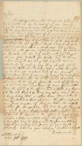 Carta a Allice Jones, Concord, Massachusetts, 7 de Outubro de 1755 (caneta e tinta sobre papel) de Ephraim Jones