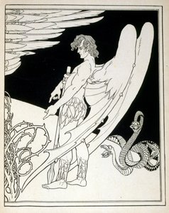 Um Anjo Gigante do livro Judá ilustrado por Efraim Moses Lilien (1874-1925). Lilian é considerado o pai da iconografia sionista, criada no estilo Jugendstil (art nouveau alemão). Ele ilustrou
