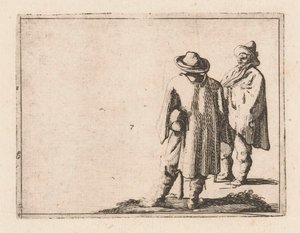 Dois homens
Cenas de caça (título da série) de Ercole Bazicaluva (circle of)