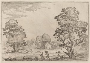 Paisagem com cavalos fugitivos