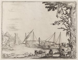 Porto marítimo com navios ancorados