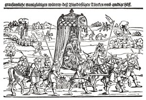 Fragmento de uma face na invasão turca da Hungria de Erhard Schon