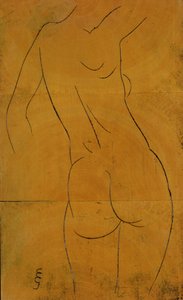 Nua Feminina, Vista Posterior (bloco de madeira)