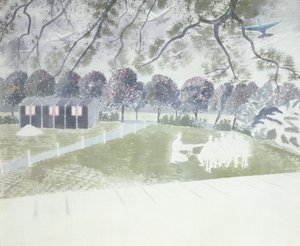 Demonstrando uma arma de Eric Ravilious