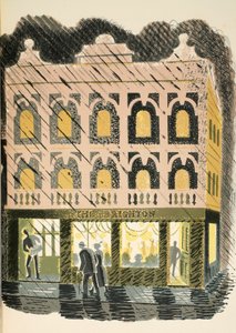 Public House, ilustração de &39;High Street&39; de JM Richards, impressa pela Curwen Press, pub. pela vida do país, 1938 de Eric Ravilious