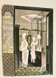 Restaurant and Grill Room, ilustração de &39;High Street&39; de JM Richards, impressa pela Curwen Press, pub. pela vida do país, 1938 de Eric Ravilious