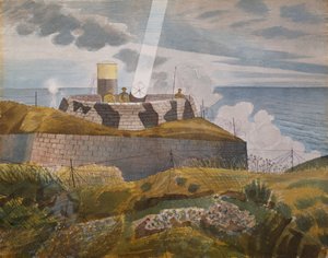 Holofote ao entardecer, outubro de 1941 de Eric Ravilious
