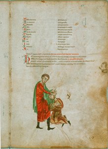 Um homem tem a sua dor de cabeça tratada com raiz de bananeira de Erich Lessing