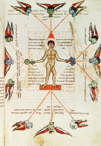 Coleção de manuscritos cronológicos e astronómicos, c.1180-1200 (pergaminho) de Erich Lessing