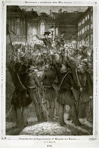 A Constituição do Imperador Fernando é lida na Praça Michaeler, em frente ao Palácio Imperial de Erich Lessing