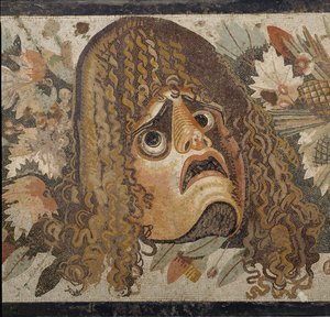 Festão com máscaras, folhas e frutos de Erich Lessing