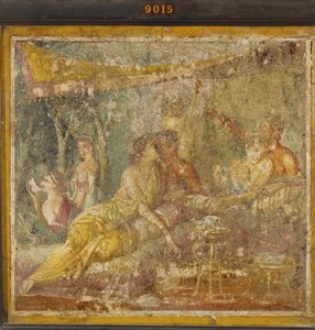 Dois casais num triclínio de verão de Erich Lessing