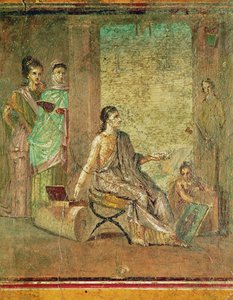 Mulher pintora e um busto de Baco de Erich Lessing