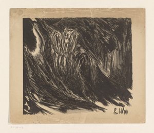 Composição abstrata Das Trinklied vom Jammer der Erde (Li Tai Po) (título original) de Erich Wichmann
