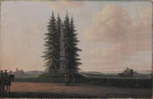 O Obelisco erguido em homenagem ao estadista J.H.E. Bernstorff em Gentofte, ao norte de Copenhague