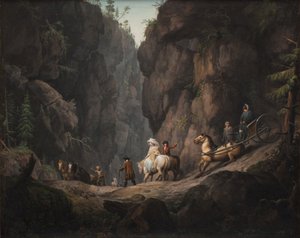 A passagem por Krokkleven perto de Ringerike na Noruega