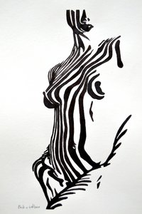Nude com riscas de zebra