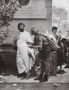 Aristides e o camponês (litografia) de Ernest (1818 87) Hillemacher
