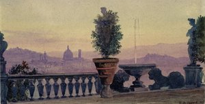 Uma vista de Florença das colinas circundantes, 1904 de Ernest Arthur Rowe