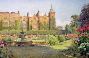 Frente Oeste e Jardins da Casa Hatfield, Herts