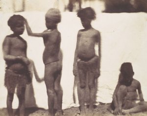 [Crianças da Vila de Kalabshah, Núbia], 1852.