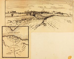 Aspeto atual da entrincheiramento britânico, Yorktown