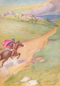 Um mensageiro foi visto empurrando seu cavalo em direção à cidade, c1912 1912