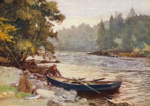 O Tay abaixo de Stobhall (litografia a cores) de Ernest Edward Briggs