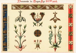 Elementos de design da arquitetura e manuscritos do século XVI de Ernest Guillot