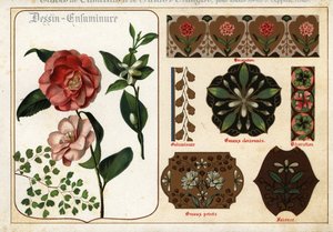 Imagens de camélias e flores laranjas de manuscritos e thei de Ernest Guillot