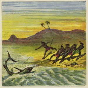 Pegando um tubarão de Ernest Henry Griset