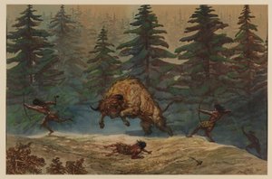 Caçando um bisonte, 1871 de Ernest Henry Griset