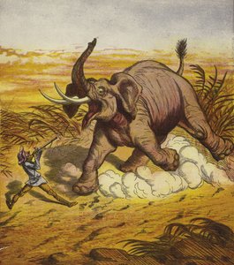 Jim Bold caçando um elefante