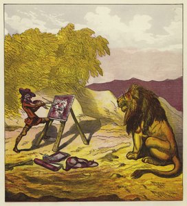 John Bold pintando o leão de Ernest Henry Griset