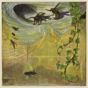 Aranha, mosca e abelha de Ernest Henry Griset