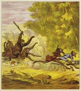 Os Irmãos Ousados perseguidos por gorilas furiosos de Ernest Henry Griset
