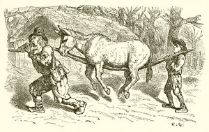 O velho homem, seu filho e o burro