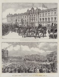 O Jubileu da Rainha do Dia de Ação de Graças em Londres, terça-feira, 21 de junho de Ernest Henry Griset