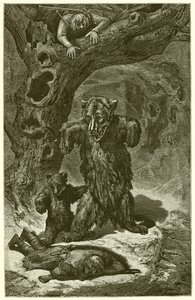 Os viajantes e o urso de Ernest Henry Griset