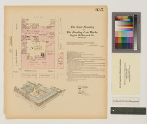 Plano de leitura da Iron Works, Scott Foundry, Pensilvânia, setembro de 1875