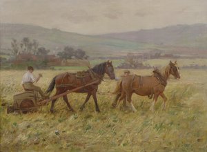 The Harvesting Team (óleo sobre tela) de Ernest Higgins Rigg