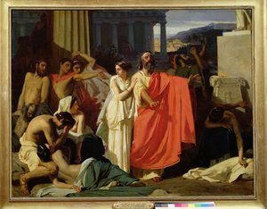 Édipo e Antígona sendo exilados em Tebas, 1843