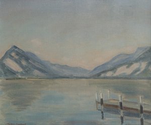 Lago Thun (óleo sobre tela) de Ernest Hiram Brülhart