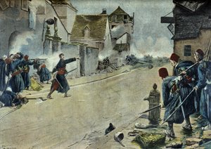 Paul Deroulede na batalha de Montbeliard (Gravura)