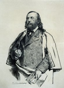 Retrato do poeta Théophile Gautier 1811-1872, 1879. de Ernest Karlovich Liphart