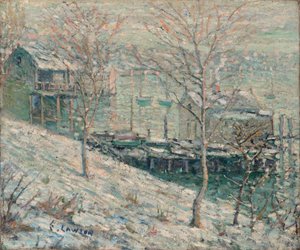Cena de Inverno do Rio Harlem de Ernest Lawson