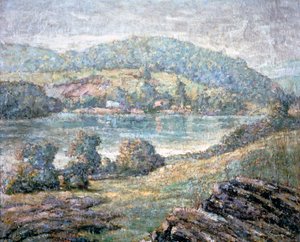 Luz da manhã, vale do rio, Connecticut, 1919 de Ernest Lawson