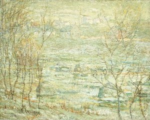 Paisagem de primavera, rio Harlem de Ernest Lawson