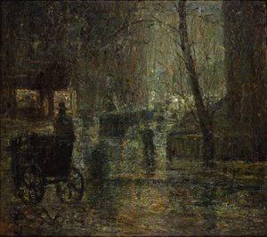 Noite húmida, Gramercy Park (Depois da chuva, Noturno) de Ernest Lawson